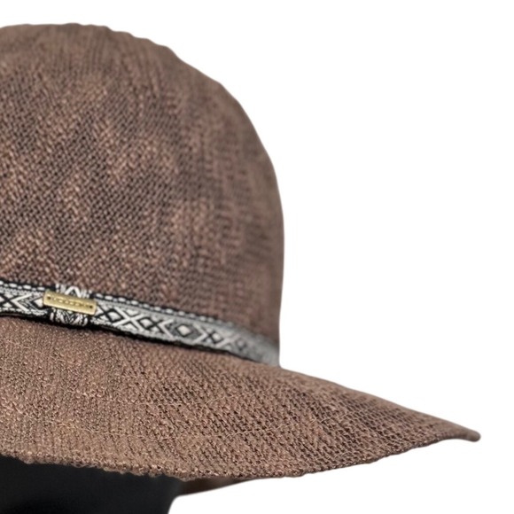 Volcom Simple Sunday Fedora Brown Woven Textured Wide Brim Sun Hat‎ Womens XS S - Picture 3 of 6